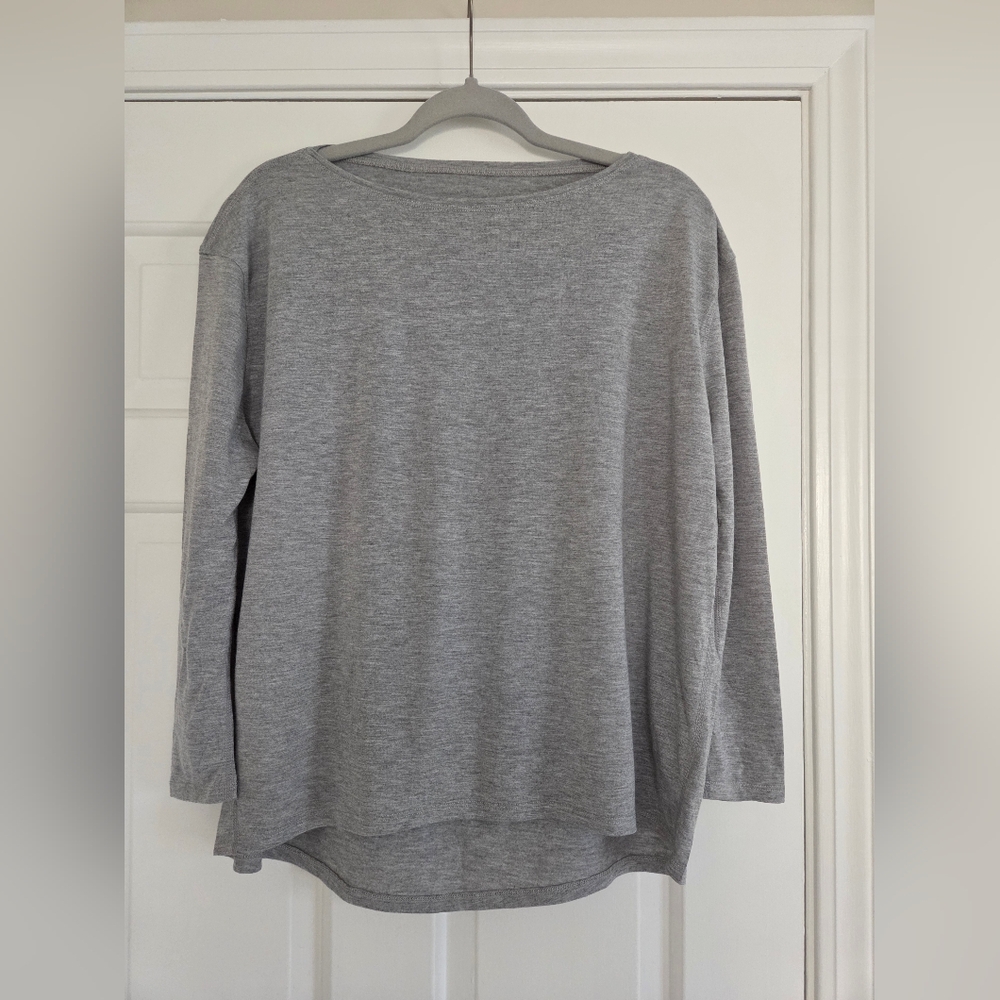 Pure Barre Gray Boatneck Tee